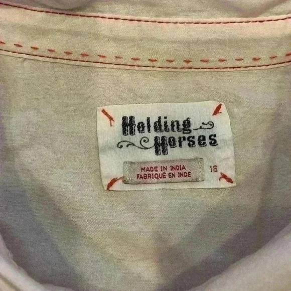 Anthro Holding Horses Mayflower embroidered shirt sz 16 - Picture 6 of 11